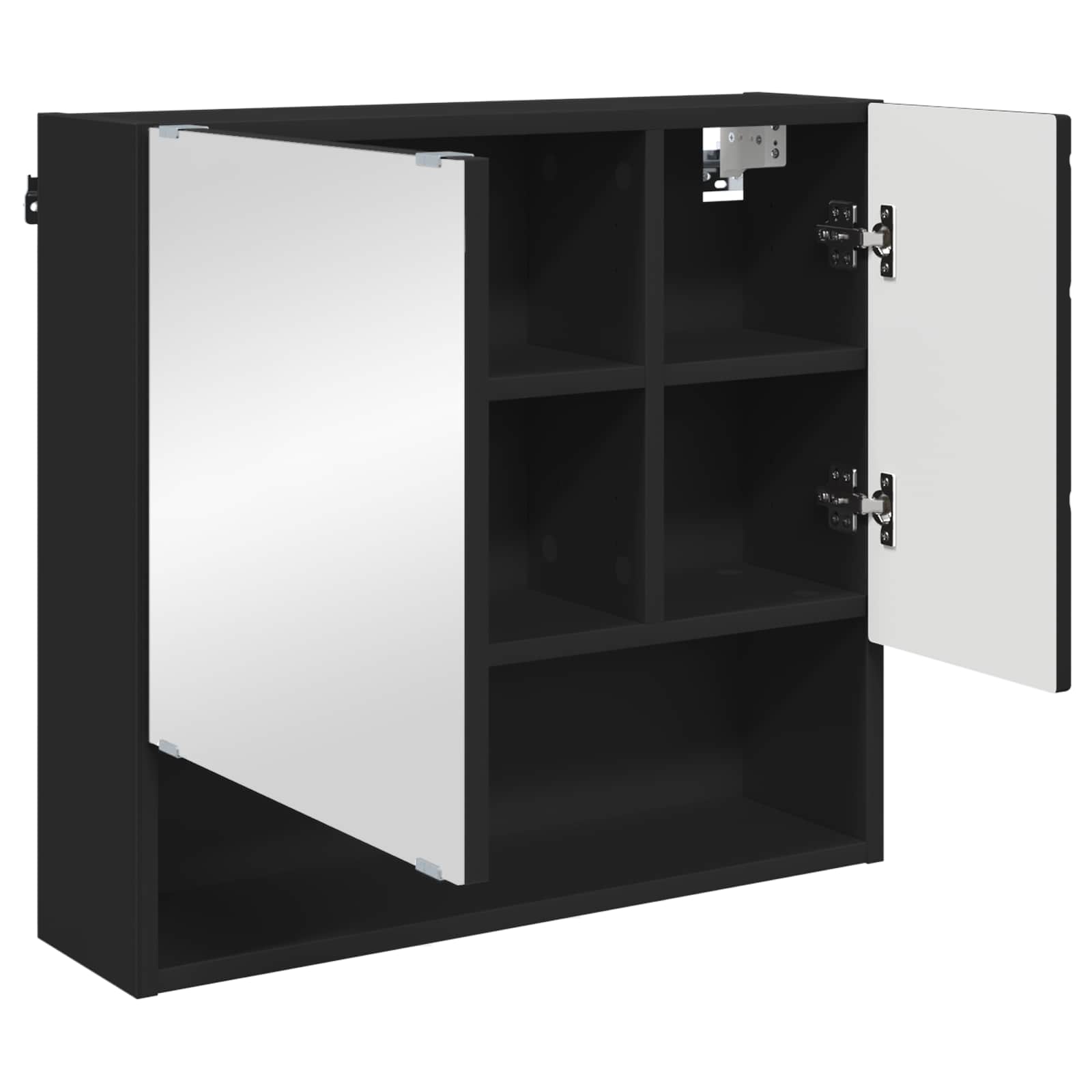 vidaXL Szafka z lustrem Czarny 59 x 17 x 55 cm Drewno inżynieryjne
