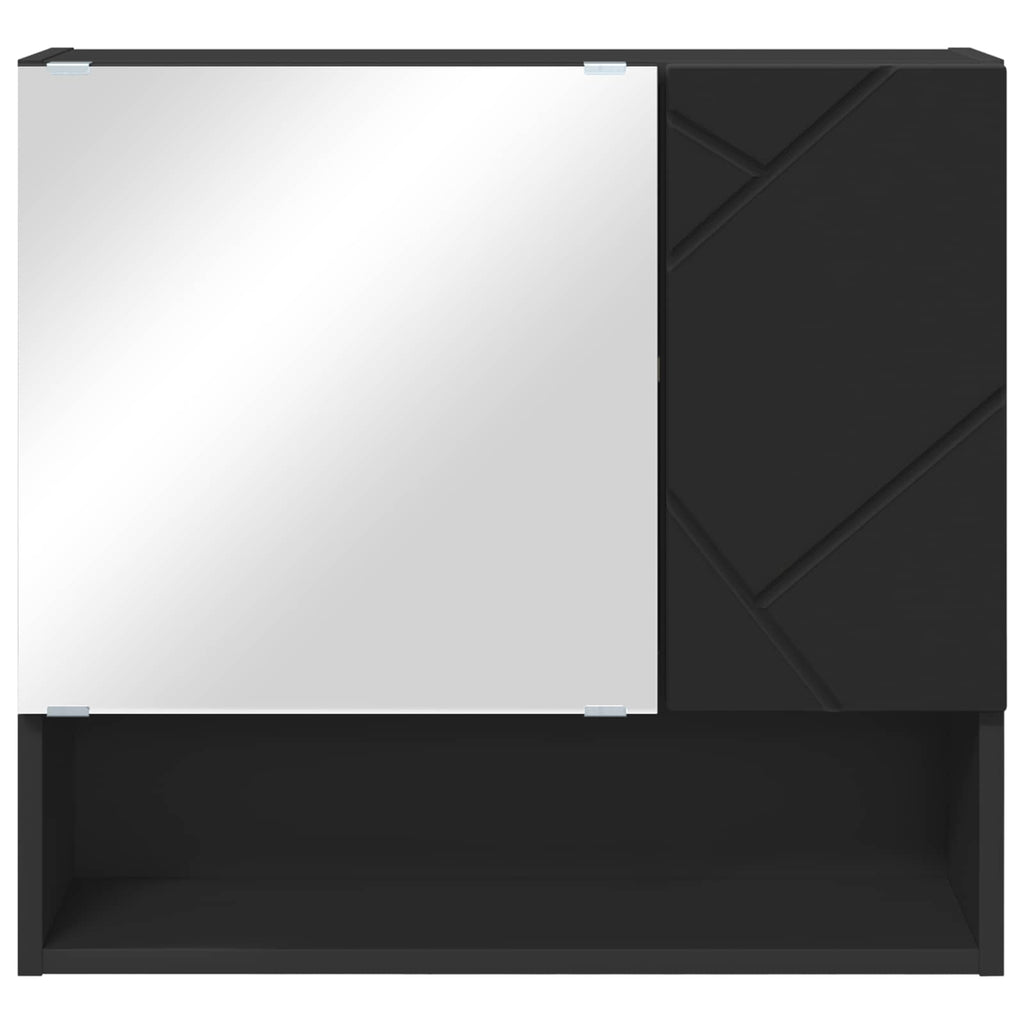 vidaXL Szafka z lustrem Czarny 59 x 17 x 55 cm Drewno inżynieryjne