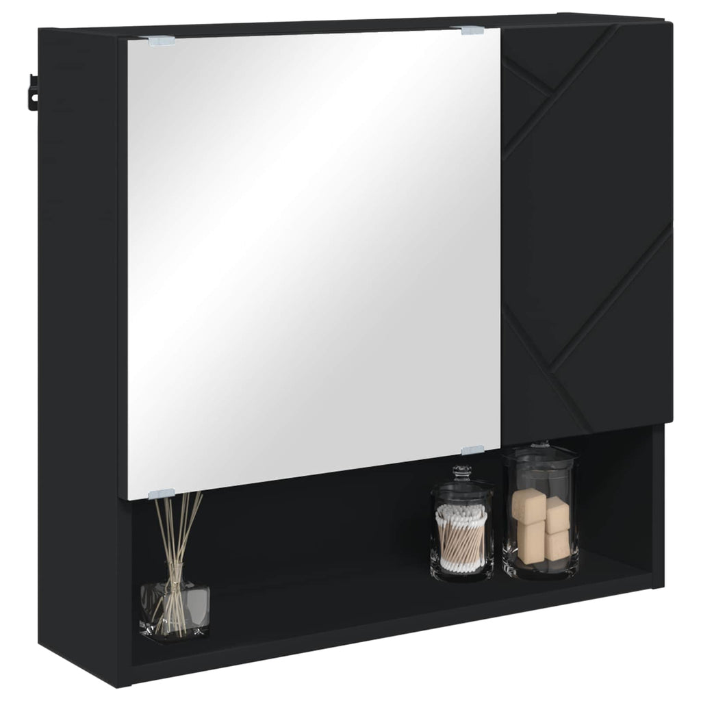 vidaXL Szafka z lustrem Czarny 59 x 17 x 55 cm Drewno inżynieryjne