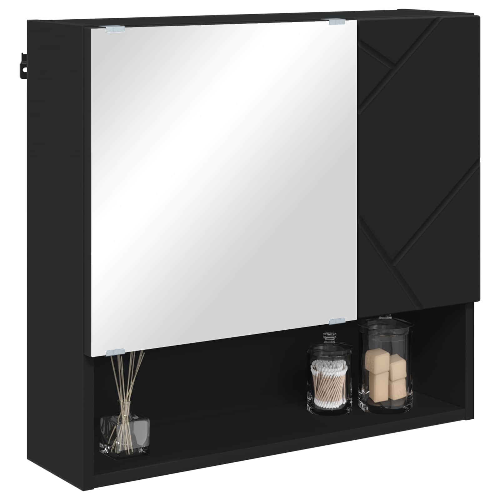 vidaXL Szafka z lustrem Czarny 59 x 17 x 55 cm Drewno inżynieryjne