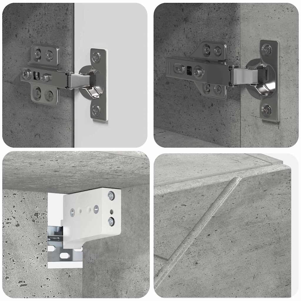 vidaXL Szafka z lustrem z drzwiami Betonowy szary 59 x 17 x 55 cm