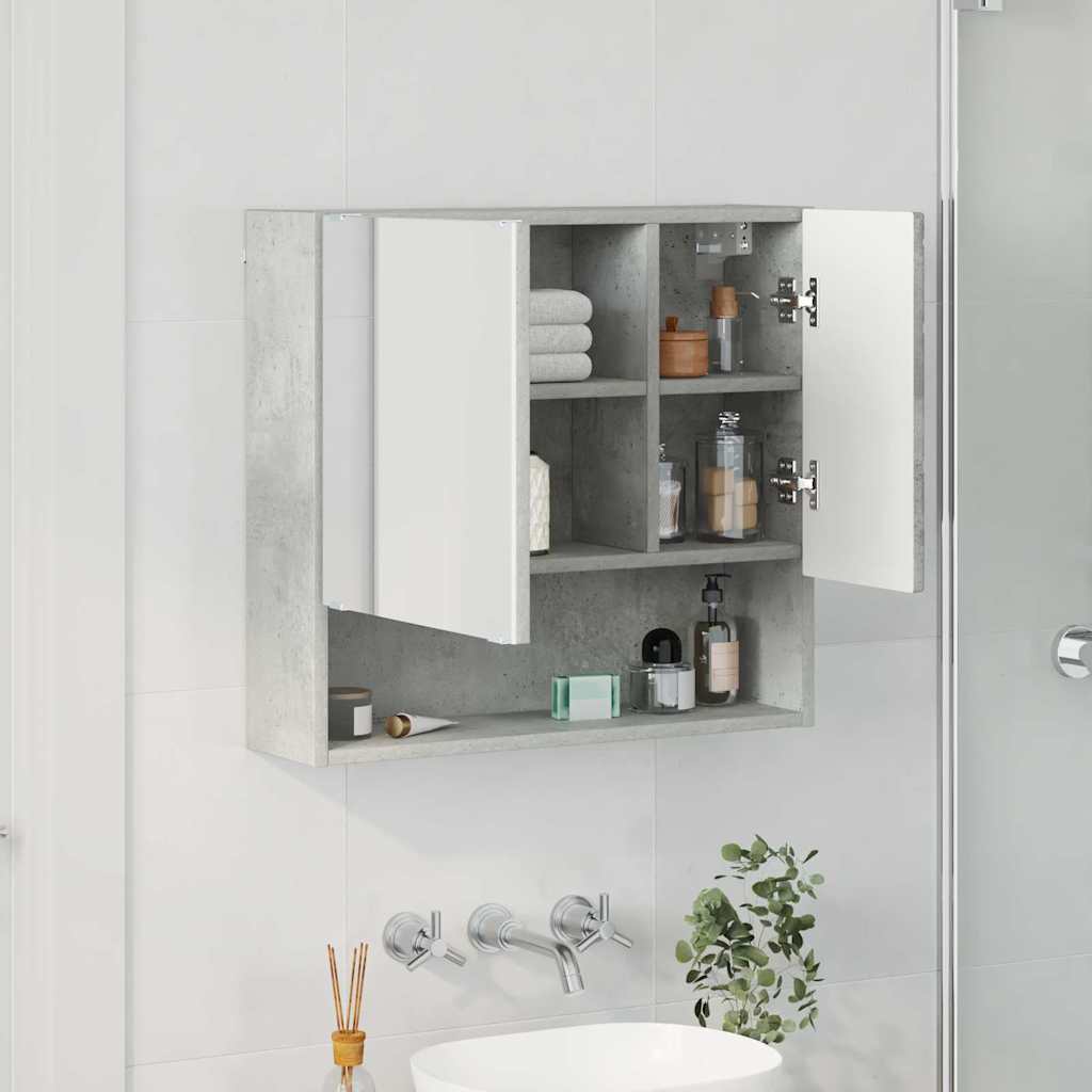 vidaXL Szafka z lustrem z drzwiami Betonowy szary 59 x 17 x 55 cm