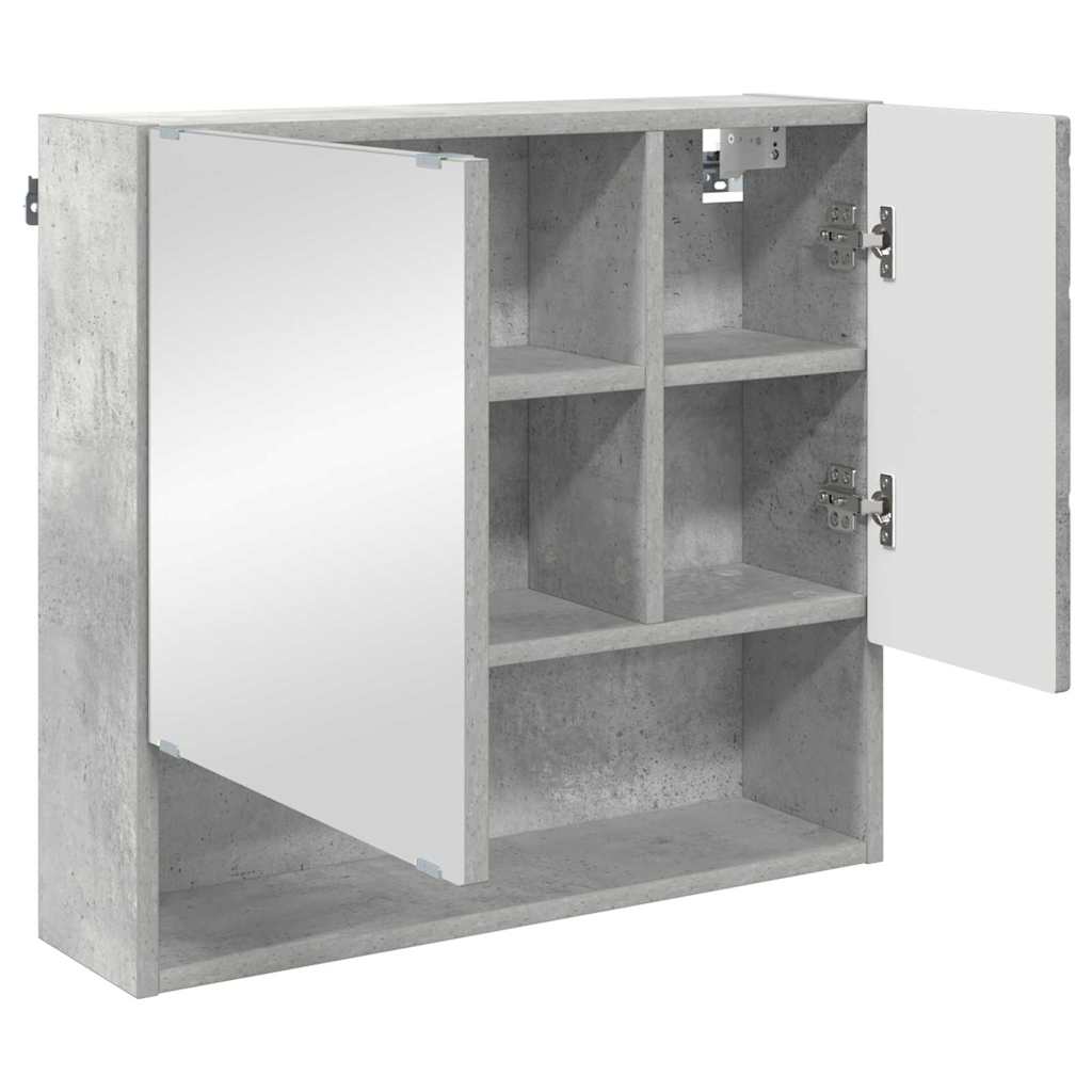 vidaXL Szafka z lustrem z drzwiami Betonowy szary 59 x 17 x 55 cm