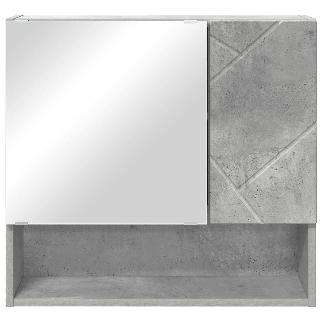 vidaXL Szafka z lustrem z drzwiami Betonowy szary 59 x 17 x 55 cm