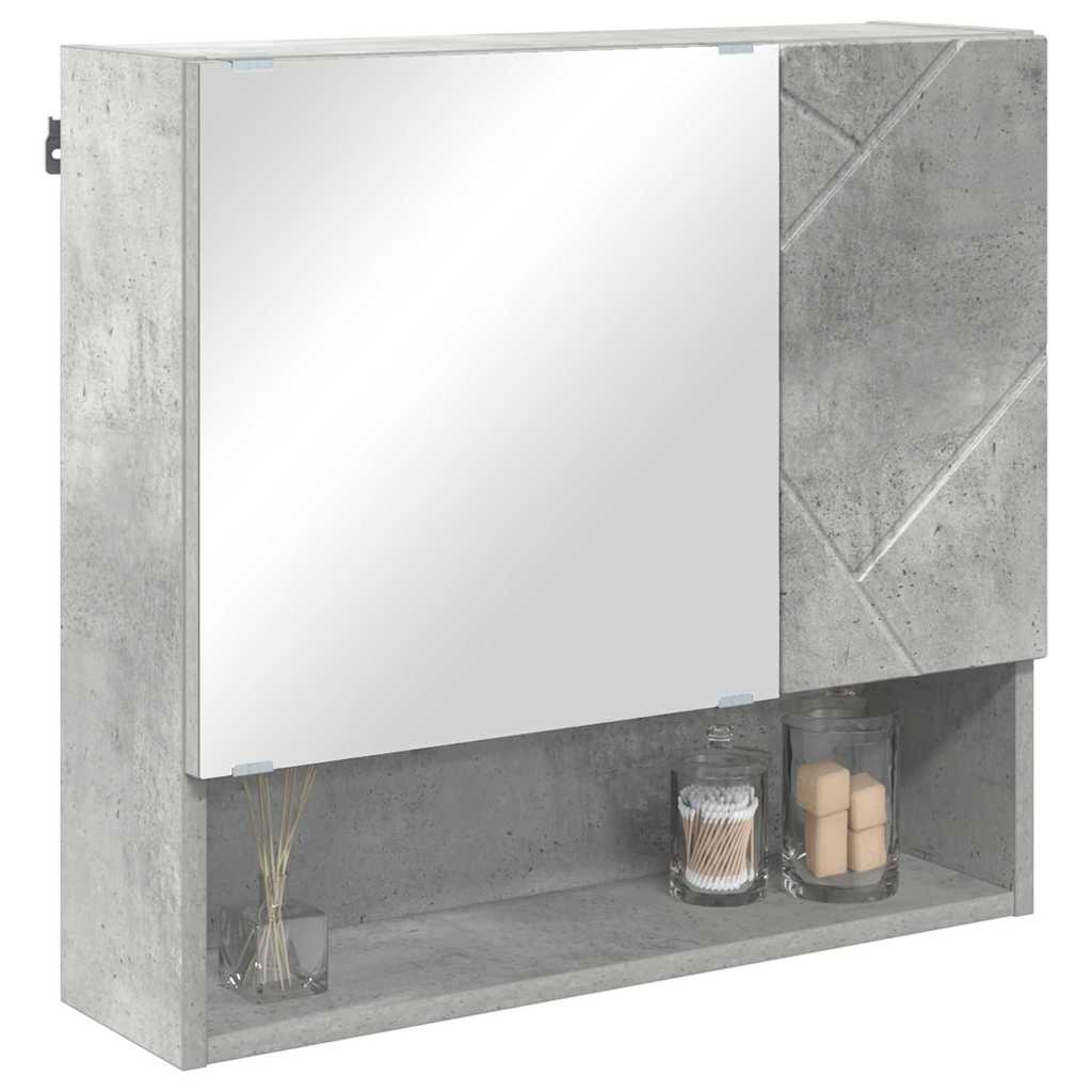 vidaXL Szafka z lustrem z drzwiami Betonowy szary 59 x 17 x 55 cm