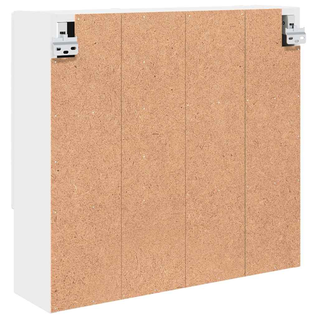 vidaXL Szafka z lustrem z drzwiami Wysoki połysk biały 59 x 17 x 55 cm