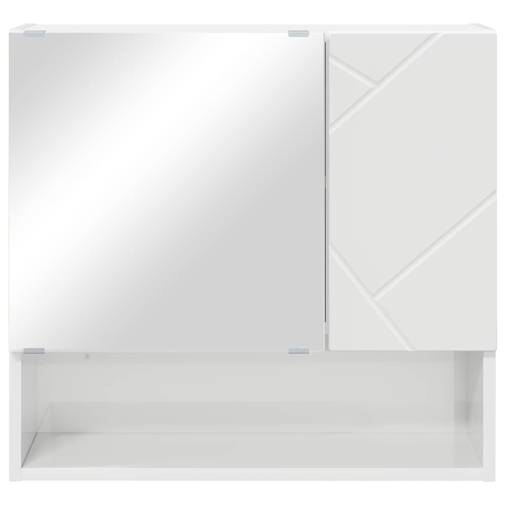 vidaXL Szafka z lustrem z drzwiami Wysoki połysk biały 59 x 17 x 55 cm