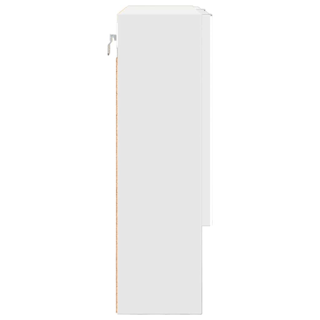 vidaXL Szafka z lustrem z drzwiami Wysoki połysk biały 59 x 17 x 55 cm