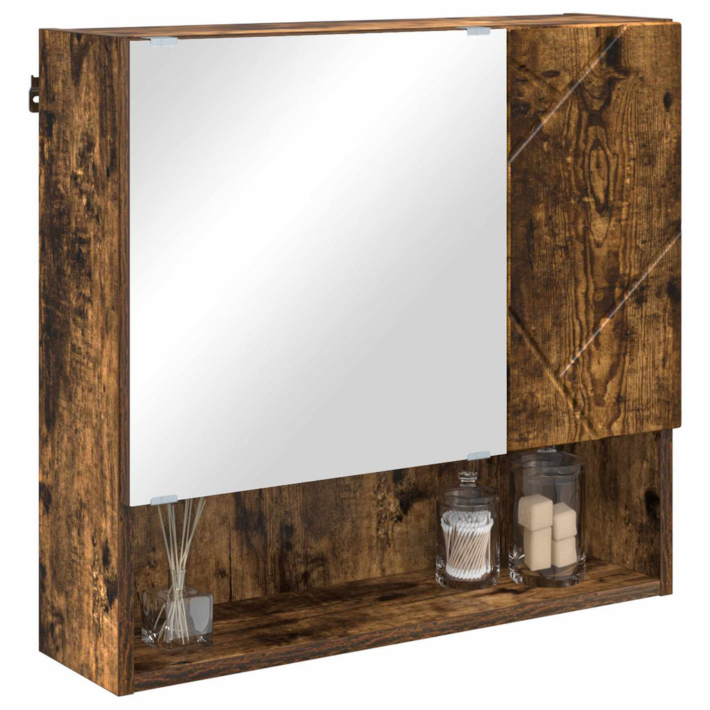 vidaXL Szafka z lustrem Dąb wędzony 59 x 17 x 55 cm