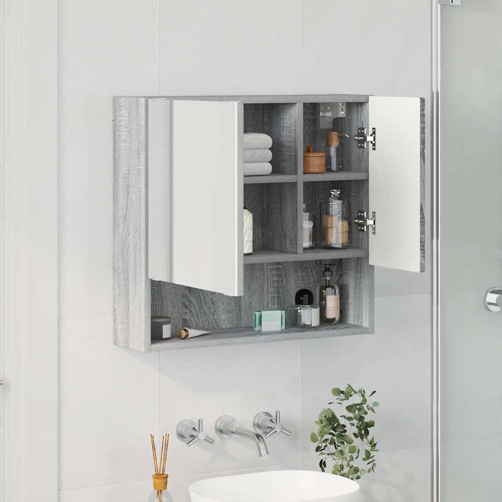 vidaXL Szafka z lustrem Szary Sonoma 59 x 17 x 55 cm