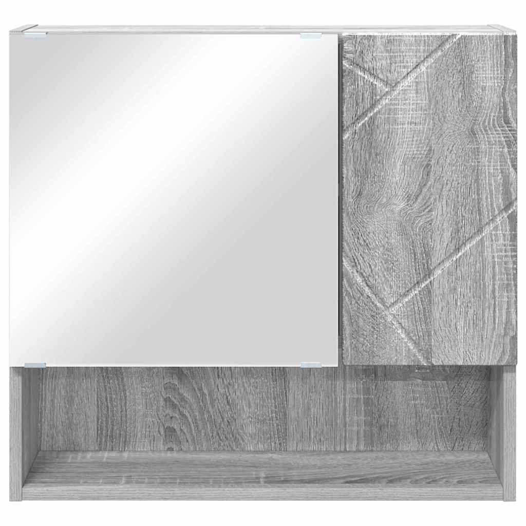 vidaXL Szafka z lustrem Szary Sonoma 59 x 17 x 55 cm