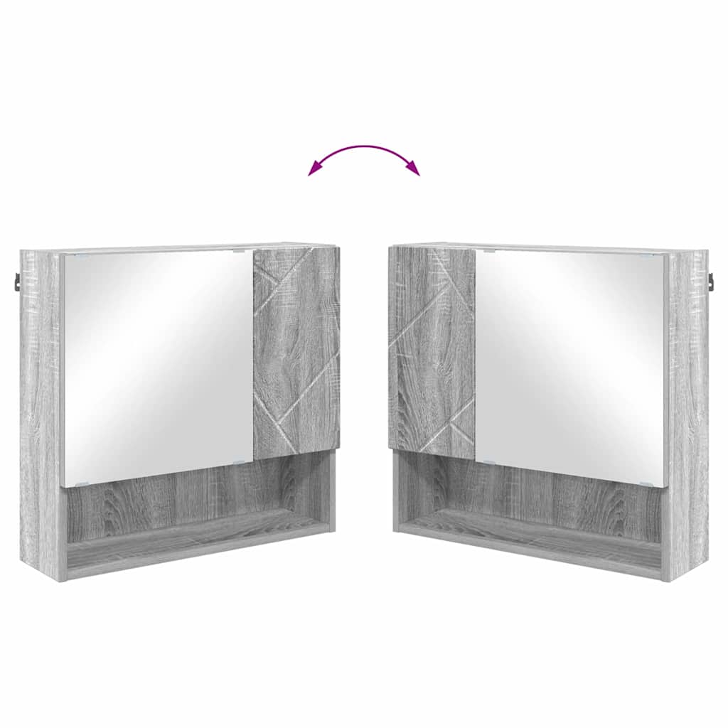 vidaXL Szafka z lustrem Szary Sonoma 59 x 17 x 55 cm