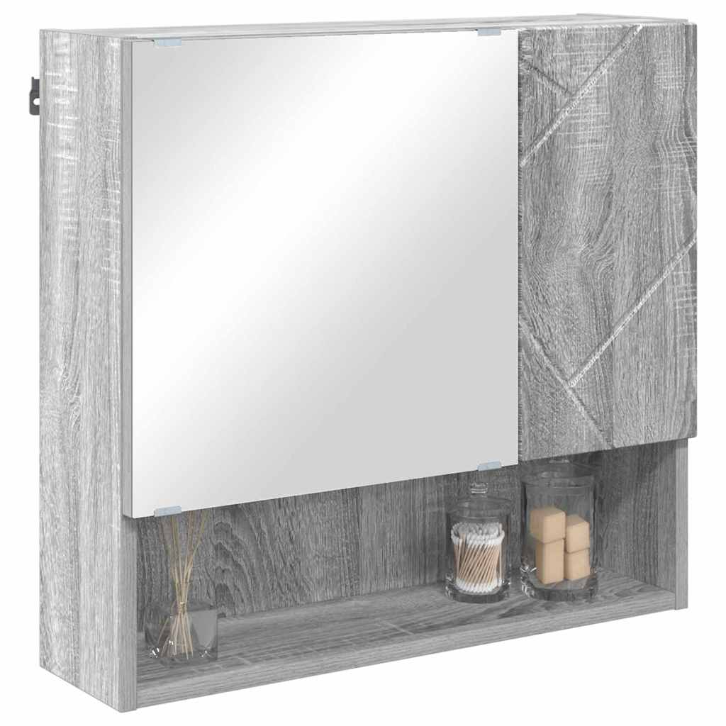 vidaXL Szafka z lustrem Szary Sonoma 59 x 17 x 55 cm