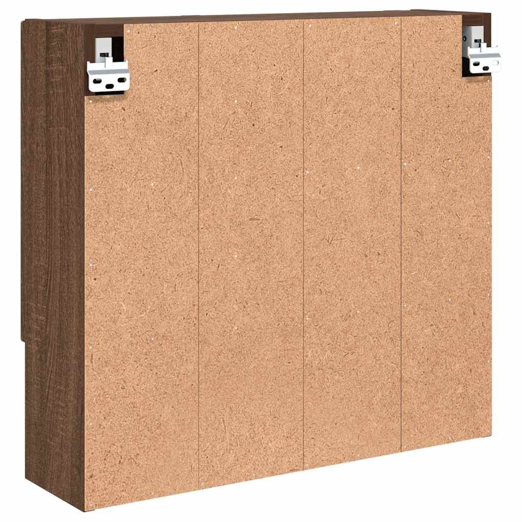 vidaXL Szafka z lustrem z przechowywaniem Brązowy dąb 59 x 17 x 55 cm