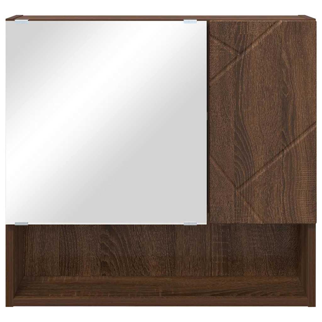 vidaXL Szafka z lustrem z przechowywaniem Brązowy dąb 59 x 17 x 55 cm