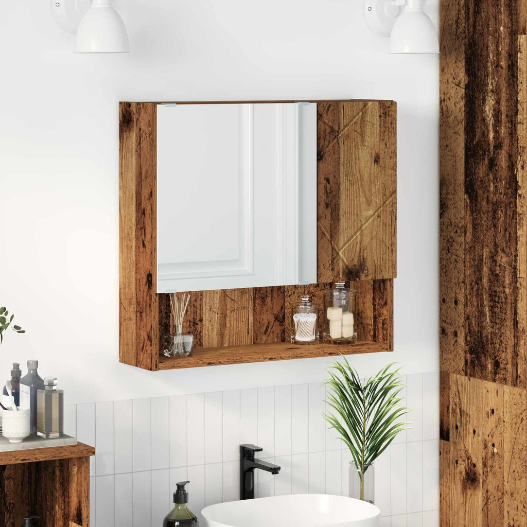 vidaXL Szafka z lustrem Stare drewno 59 x 17 x 55 cm