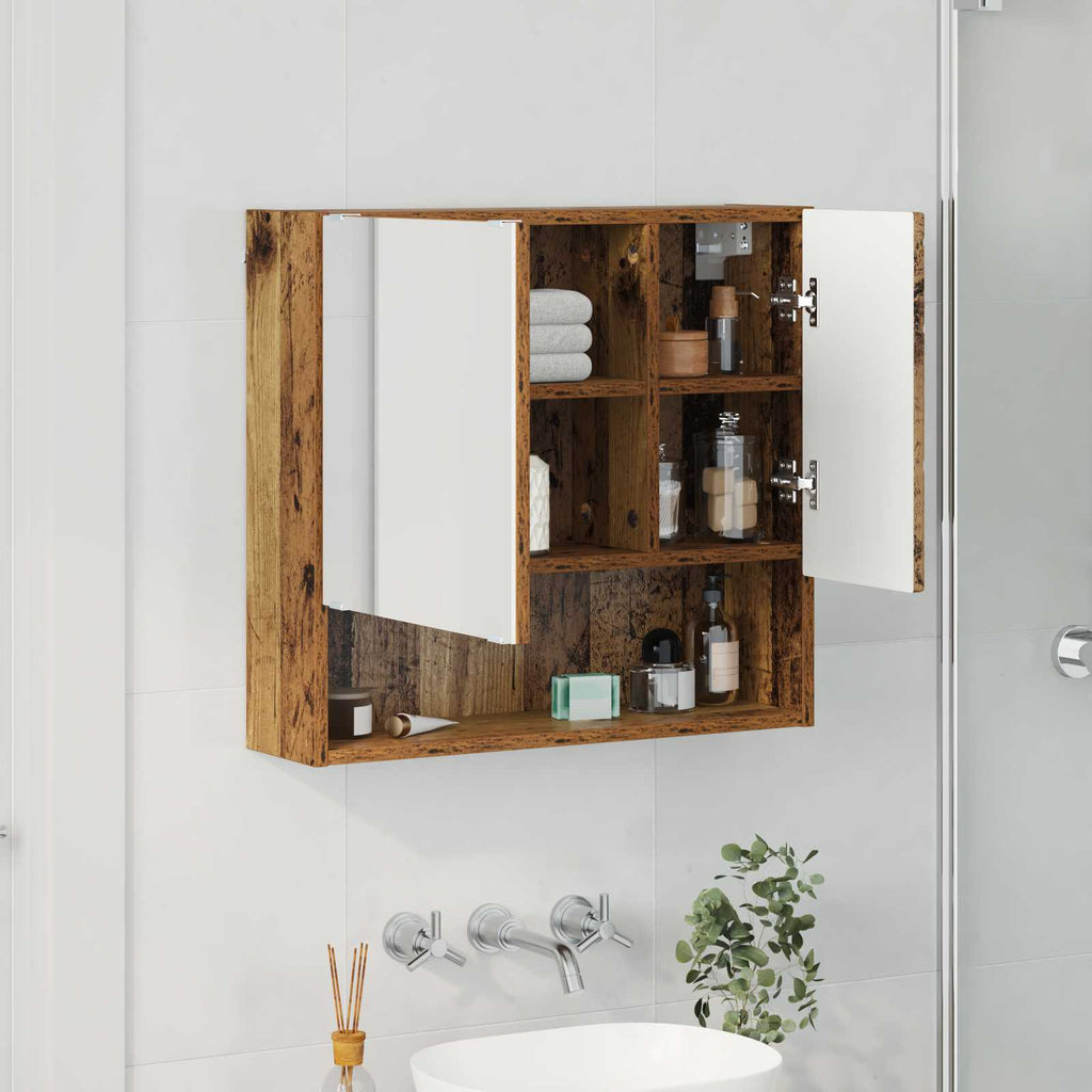 vidaXL Szafka z lustrem Stare drewno 59 x 17 x 55 cm