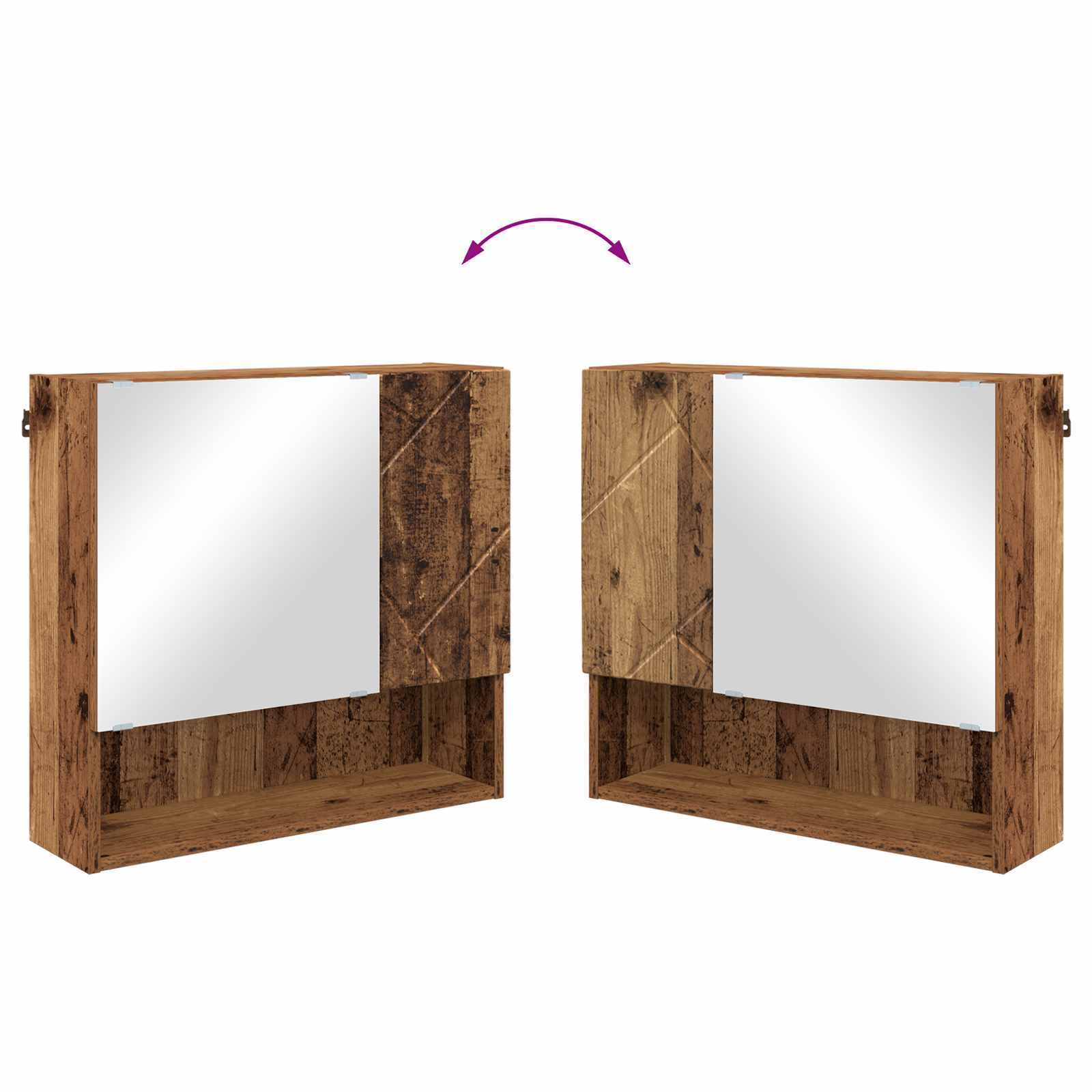 vidaXL Szafka z lustrem Stare drewno 59 x 17 x 55 cm