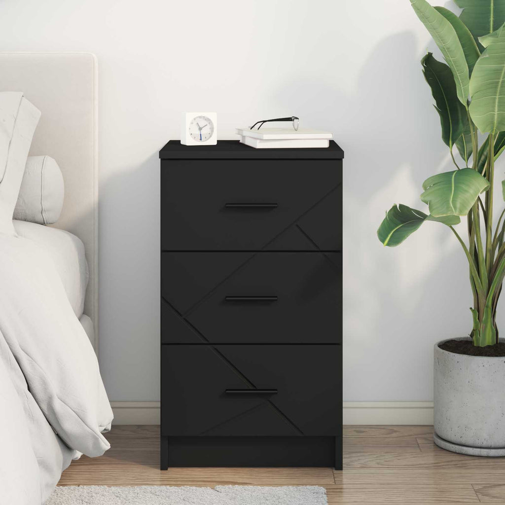 vidaXL Szafka Nocna Czarny 38 x 38 x 66 cm Drewno inżynieryjne