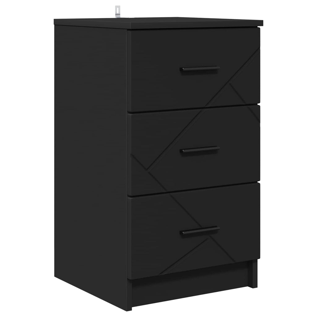 vidaXL Szafka Nocna Czarny 38 x 38 x 66 cm Drewno inżynieryjne