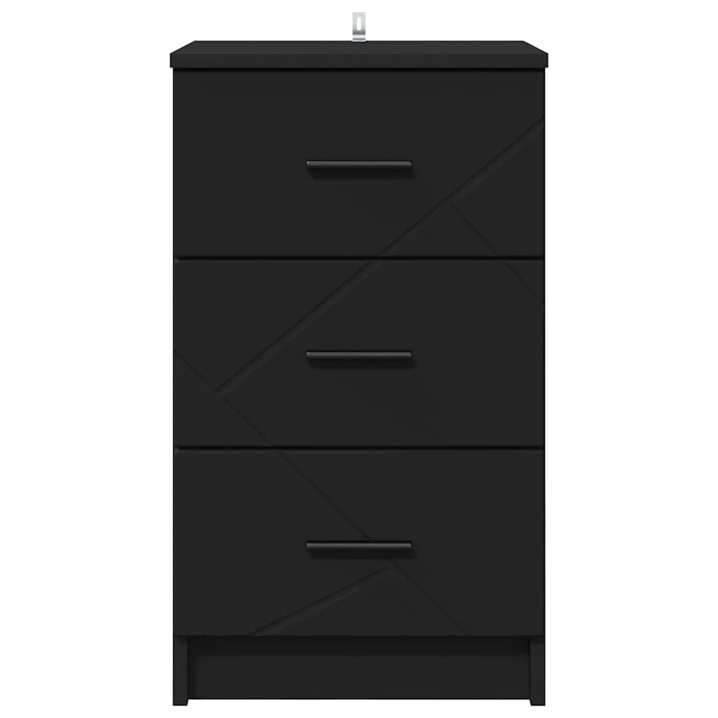 vidaXL Szafka Nocna Czarny 38 x 38 x 66 cm Drewno inżynieryjne