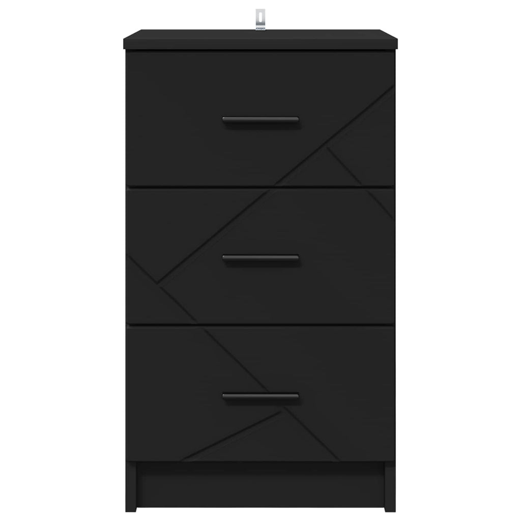 vidaXL Szafka Nocna Czarny 38 x 38 x 66 cm Drewno inżynieryjne
