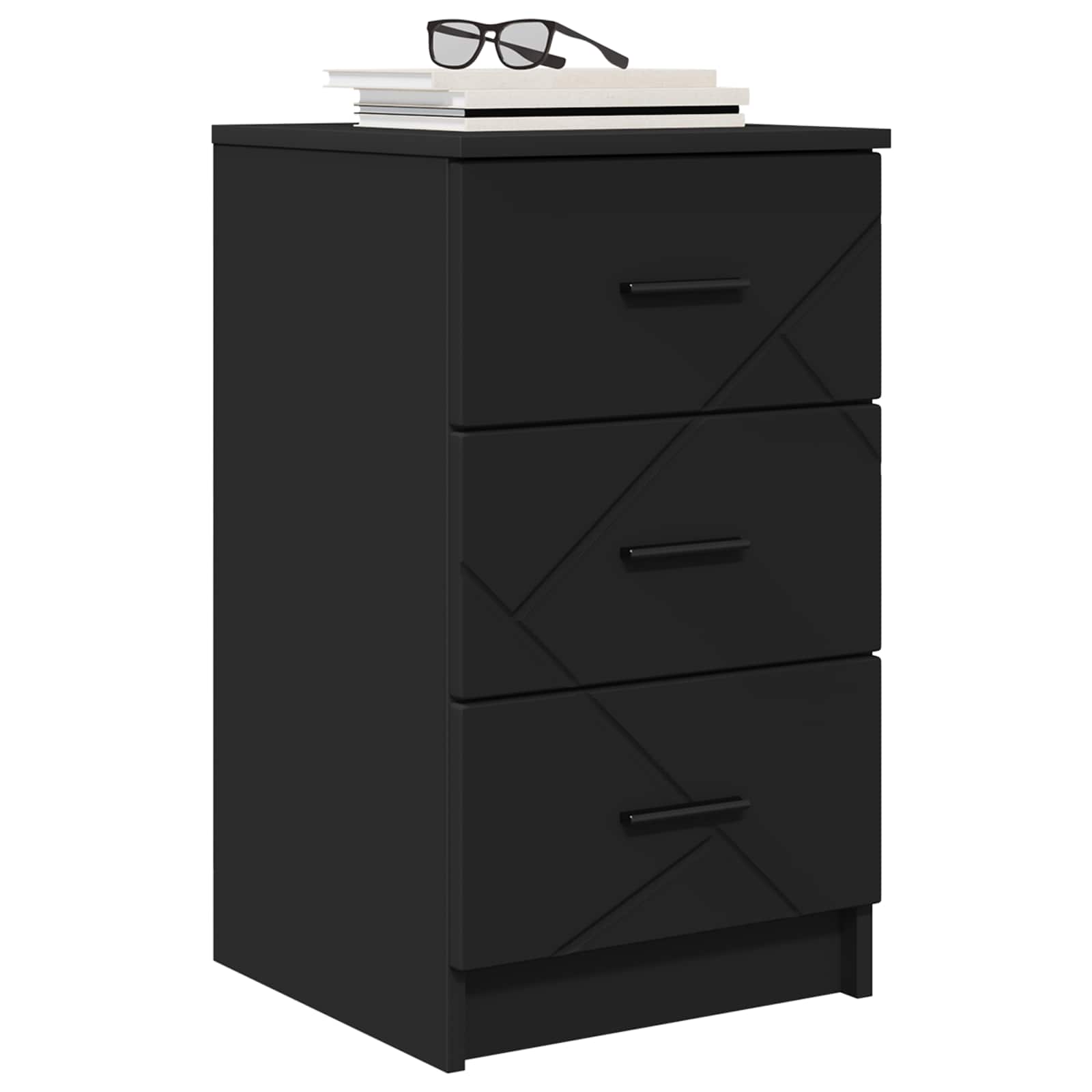 vidaXL Szafka Nocna Czarny 38 x 38 x 66 cm Drewno inżynieryjne