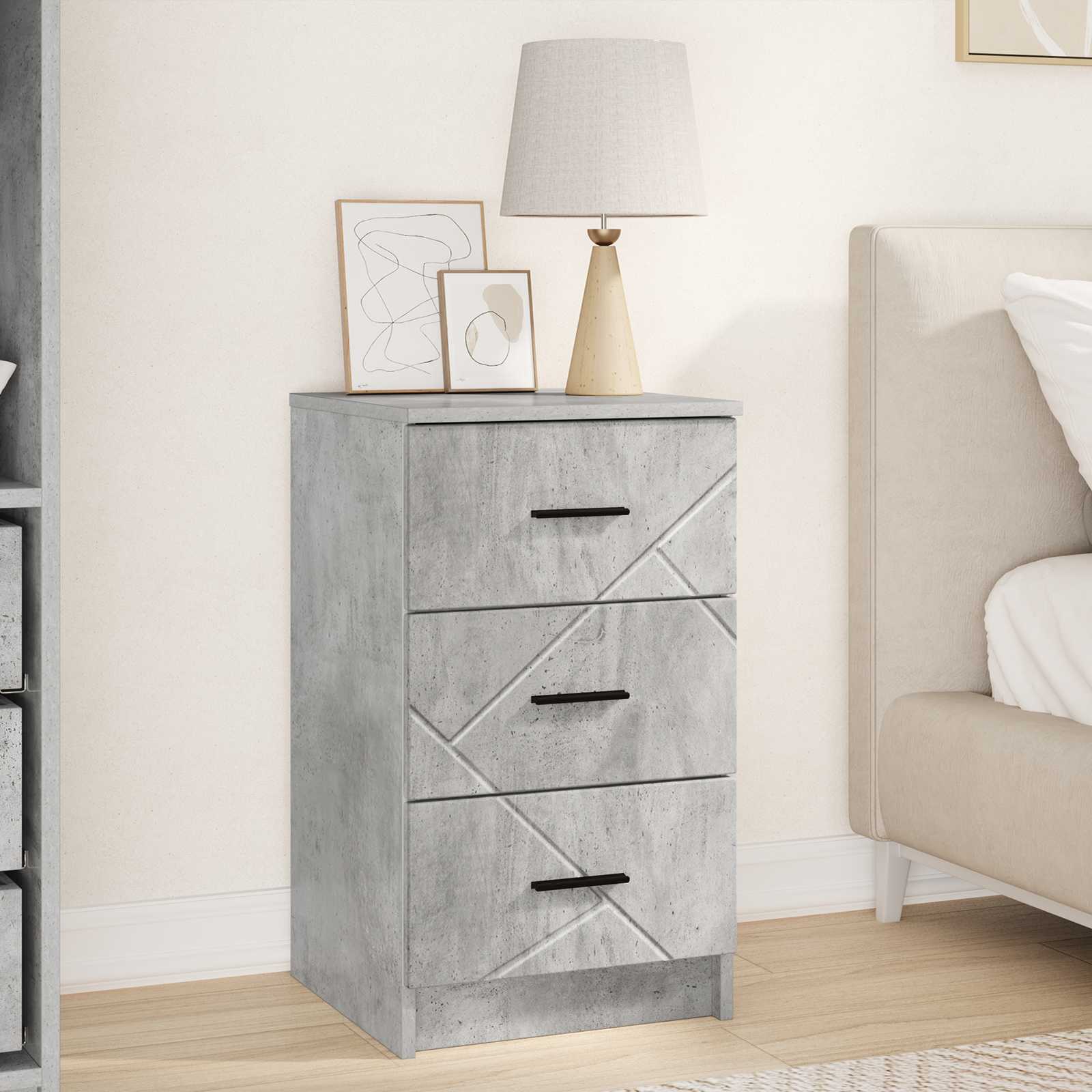 vidaXL Szafka Nocna Betonowy szary 38 x 38 x 66 cm Drewno inżynieryjne