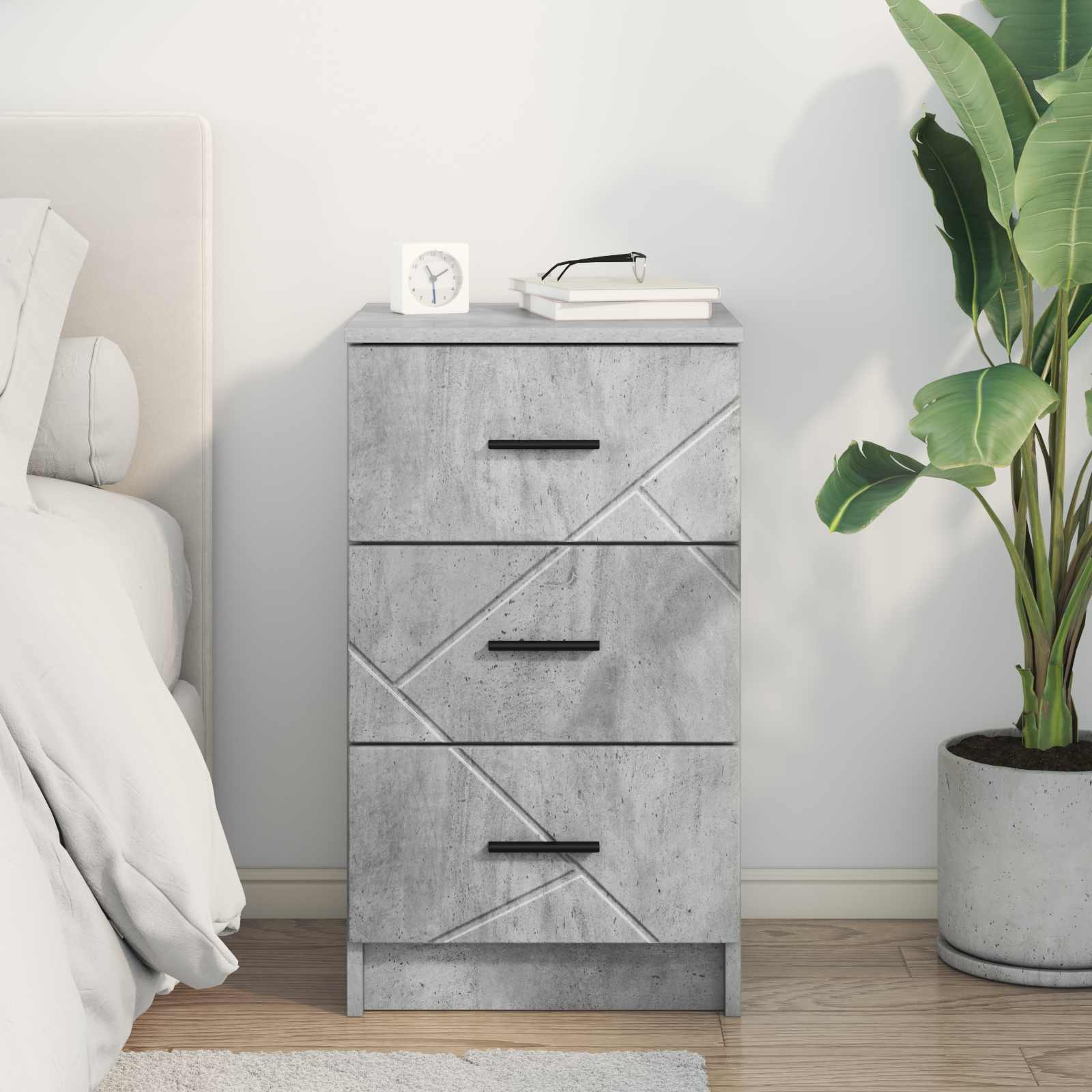 vidaXL Szafka Nocna Betonowy szary 38 x 38 x 66 cm Drewno inżynieryjne