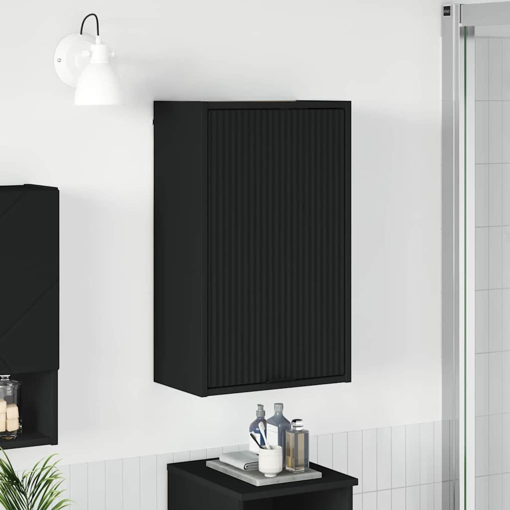 vidaXL Szafka Łazienkowa Montowane na ścianie Czarny 39 x 23,5 x 65 cm