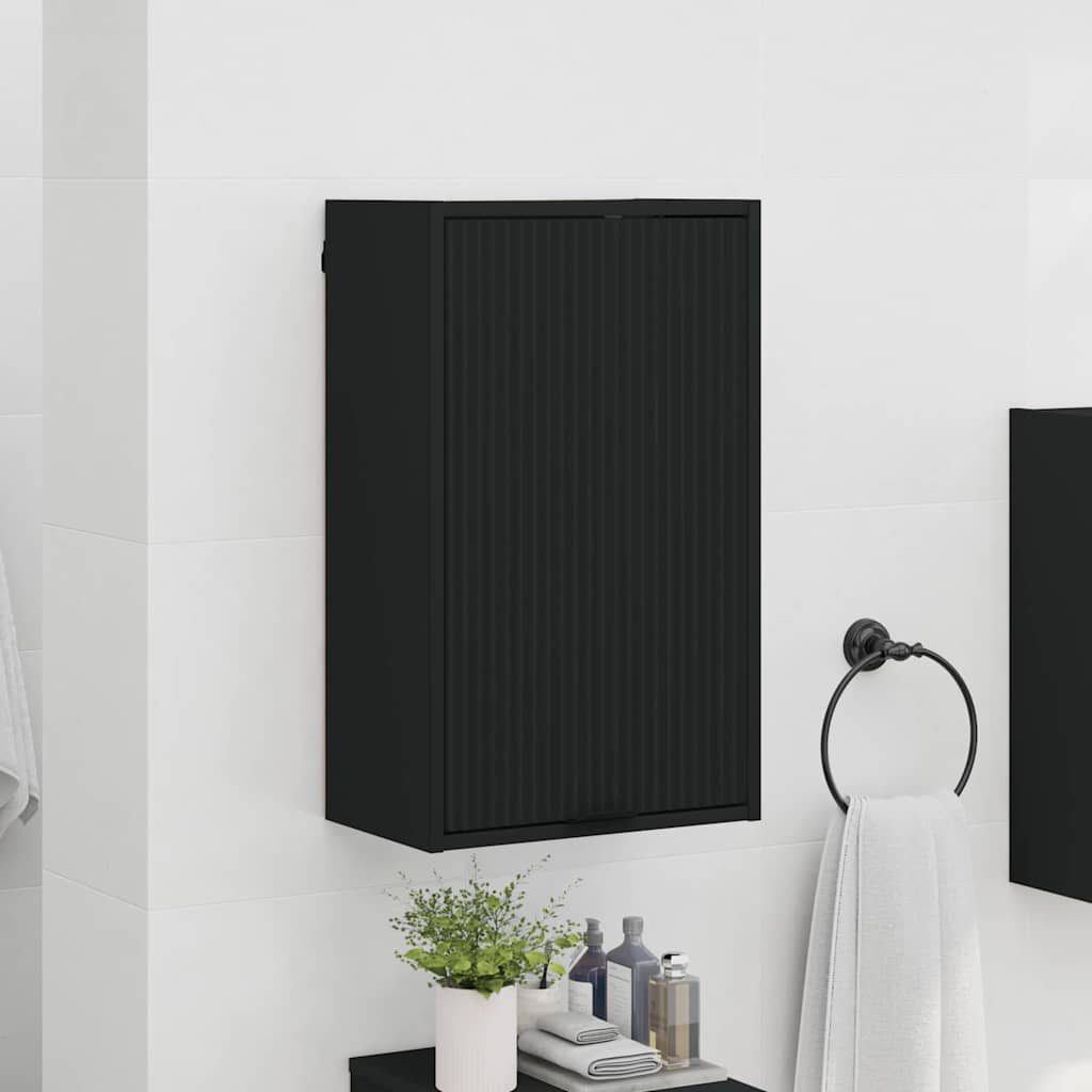vidaXL Szafka Łazienkowa Montowane na ścianie Czarny 39 x 23,5 x 65 cm