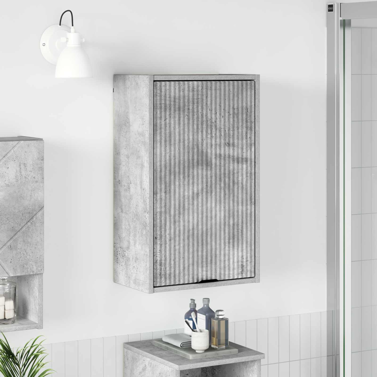 vidaXL Szafka Łazienkowa Betonowy szary 39 x 23,5 x 65 cm