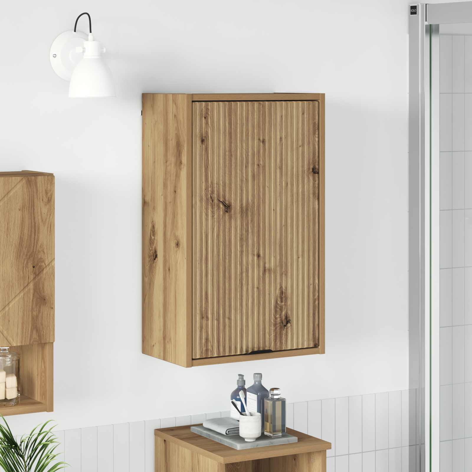 vidaXL Szafka Łazienkowa Dąb rzemieślniczy 39 x 23,5 x 65 cm