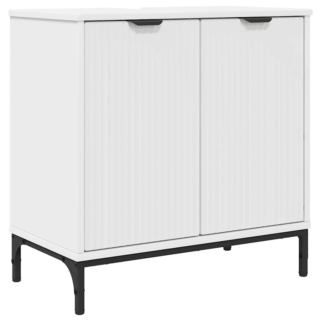 vidaXL Szafka pod umywalkę z przechowywaniem Biały 60.5 x 33.5 x 61 cm