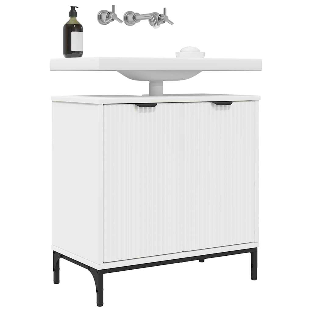 vidaXL Szafka pod umywalkę z przechowywaniem Biały 60.5 x 33.5 x 61 cm