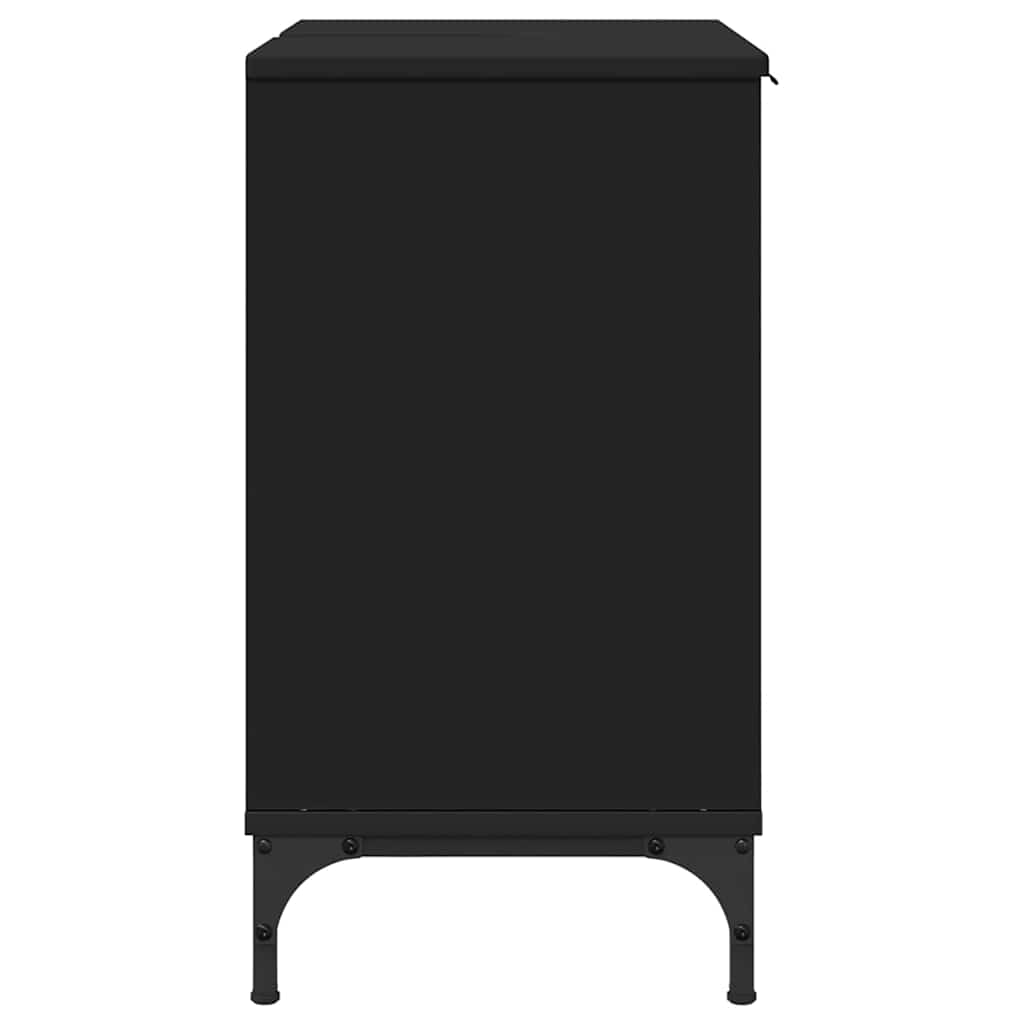 vidaXL Szafka pod umywalkę z drzwiami Czarny 60,5 x 33,5 x 61 cm