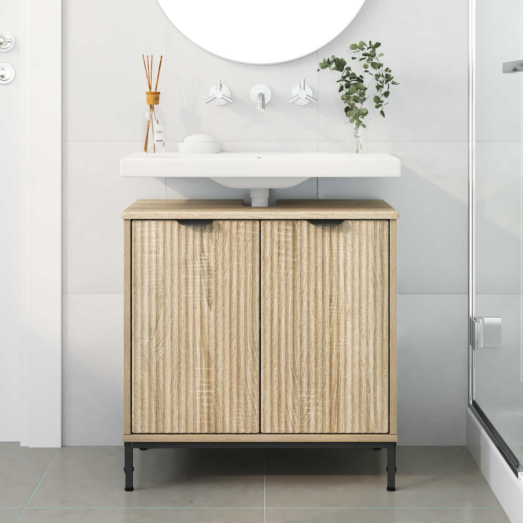 vidaXL Szafka pod umywalkę z drzwiami Dąb Sonoma 60,5 x 33,5 x 61 cm