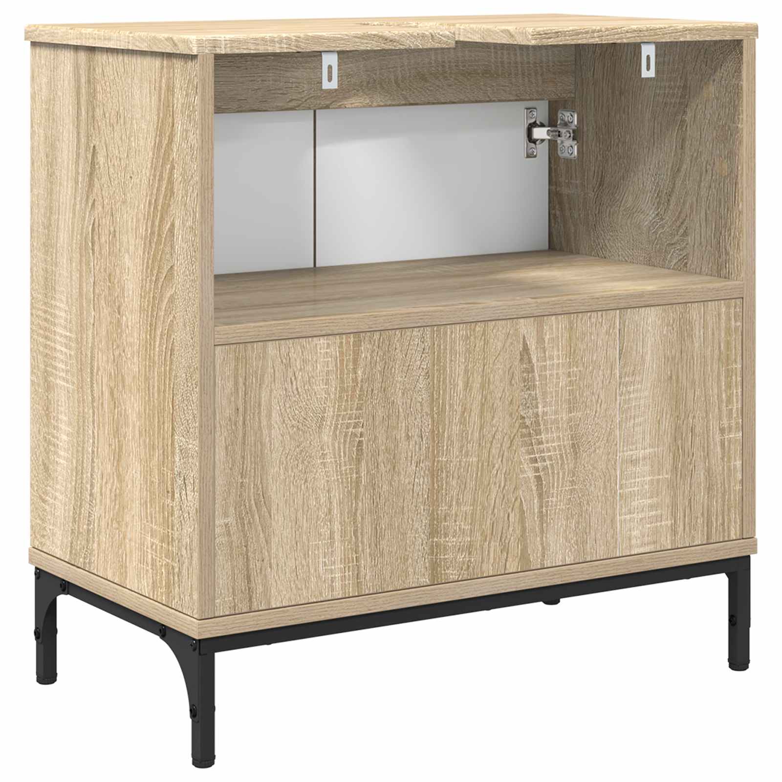 vidaXL Szafka pod umywalkę z drzwiami Dąb Sonoma 60,5 x 33,5 x 61 cm