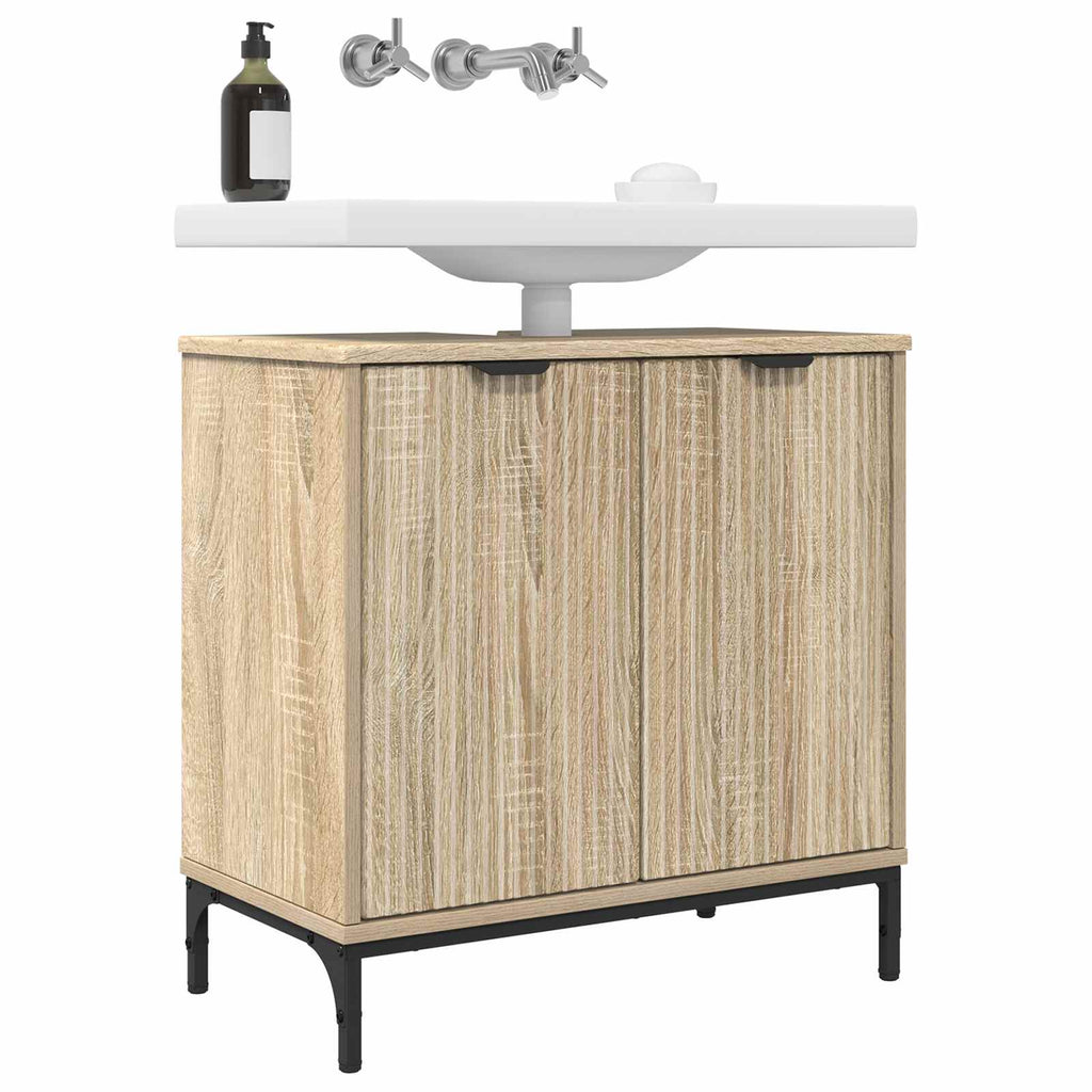 vidaXL Szafka pod umywalkę z drzwiami Dąb Sonoma 60,5 x 33,5 x 61 cm