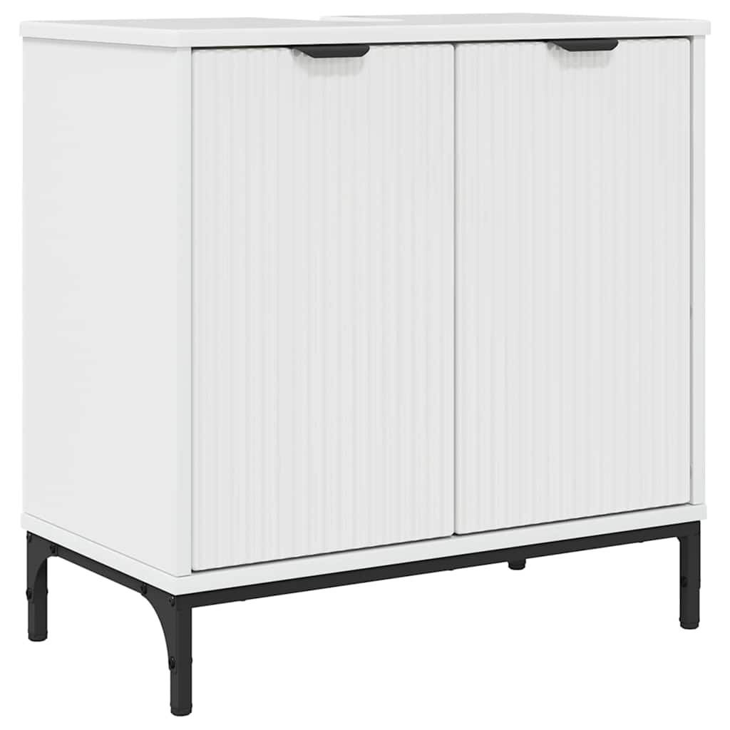 vidaXL Szafka pod umywalkę Biały na wysoki połysk 60.5 x 33.5 x 61 cm