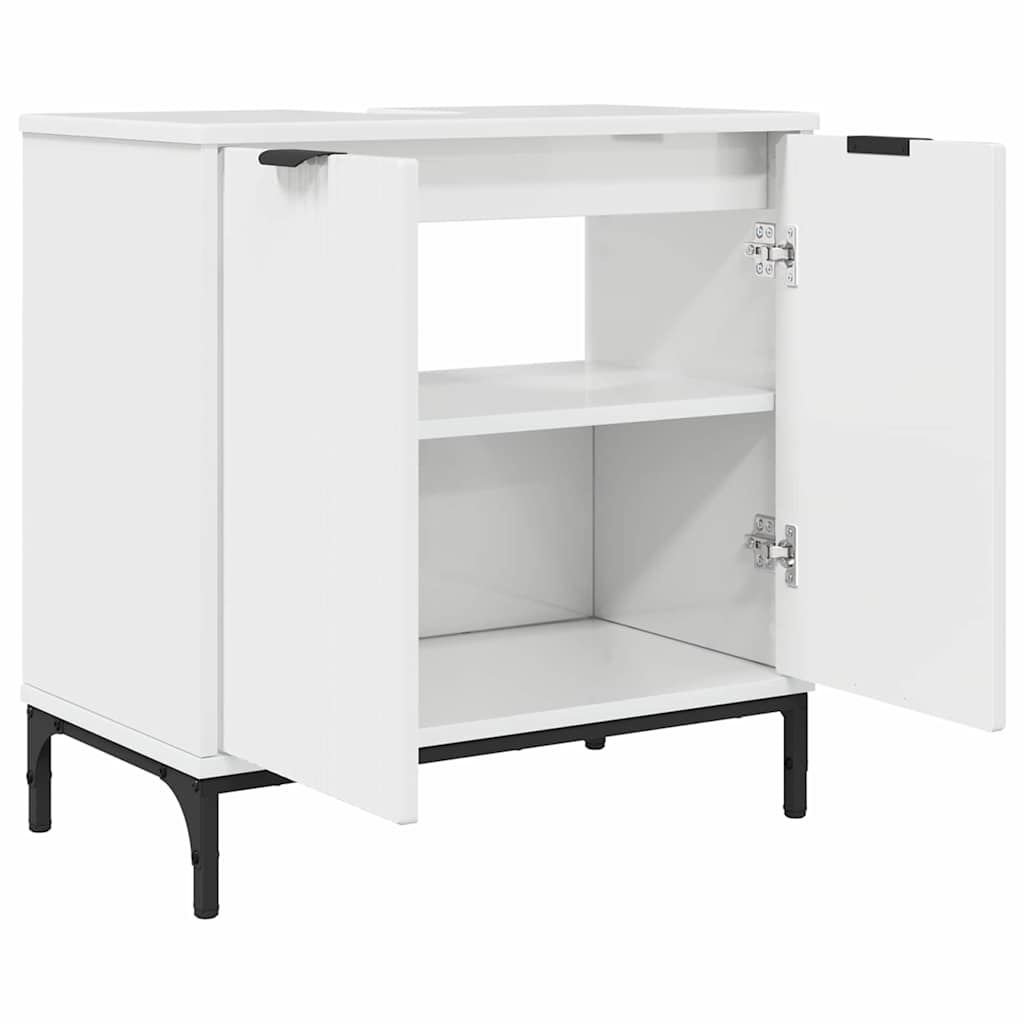 vidaXL Szafka pod umywalkę Biały na wysoki połysk 60.5 x 33.5 x 61 cm