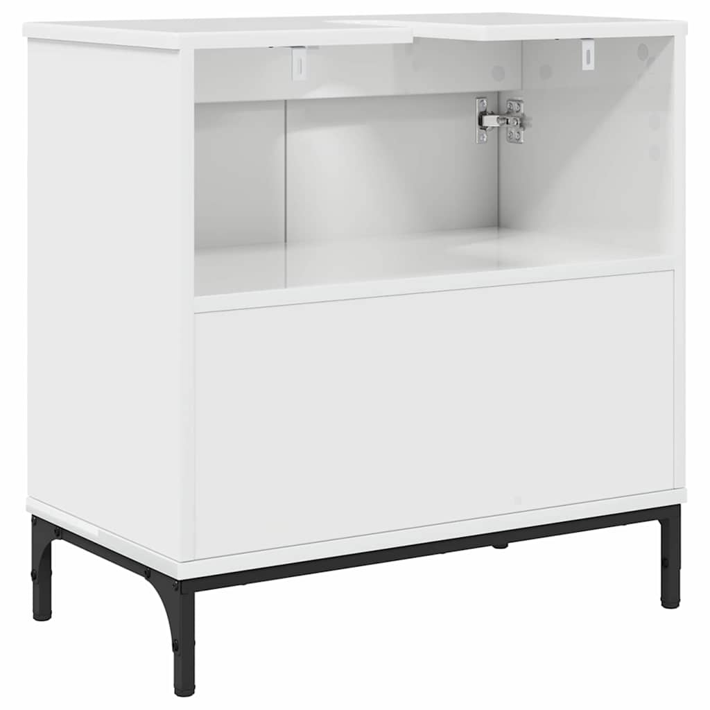 vidaXL Szafka pod umywalkę Biały na wysoki połysk 60.5 x 33.5 x 61 cm