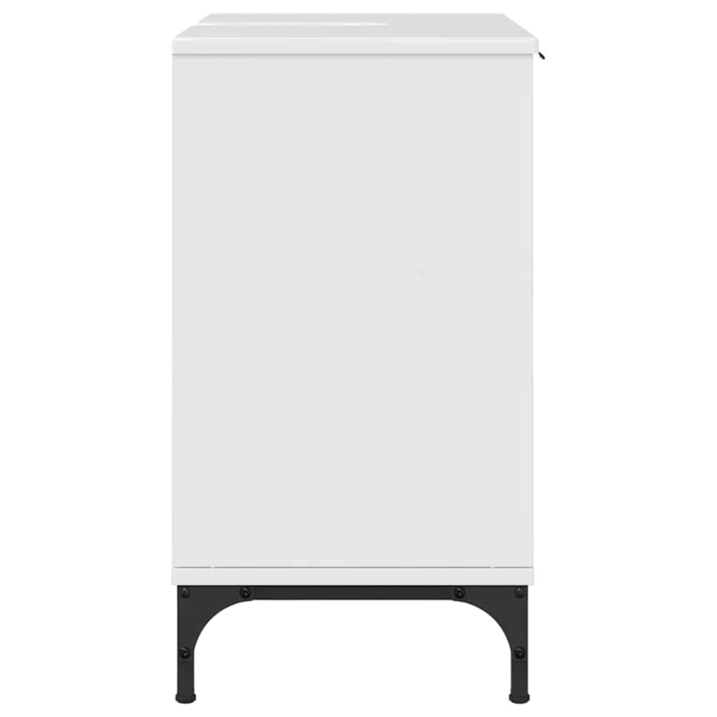 vidaXL Szafka pod umywalkę Biały na wysoki połysk 60.5 x 33.5 x 61 cm