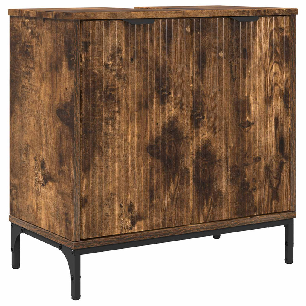 vidaXL Szafka pod umywalkę Dąb wędzony 60,5 x 33,5 x 61 cm