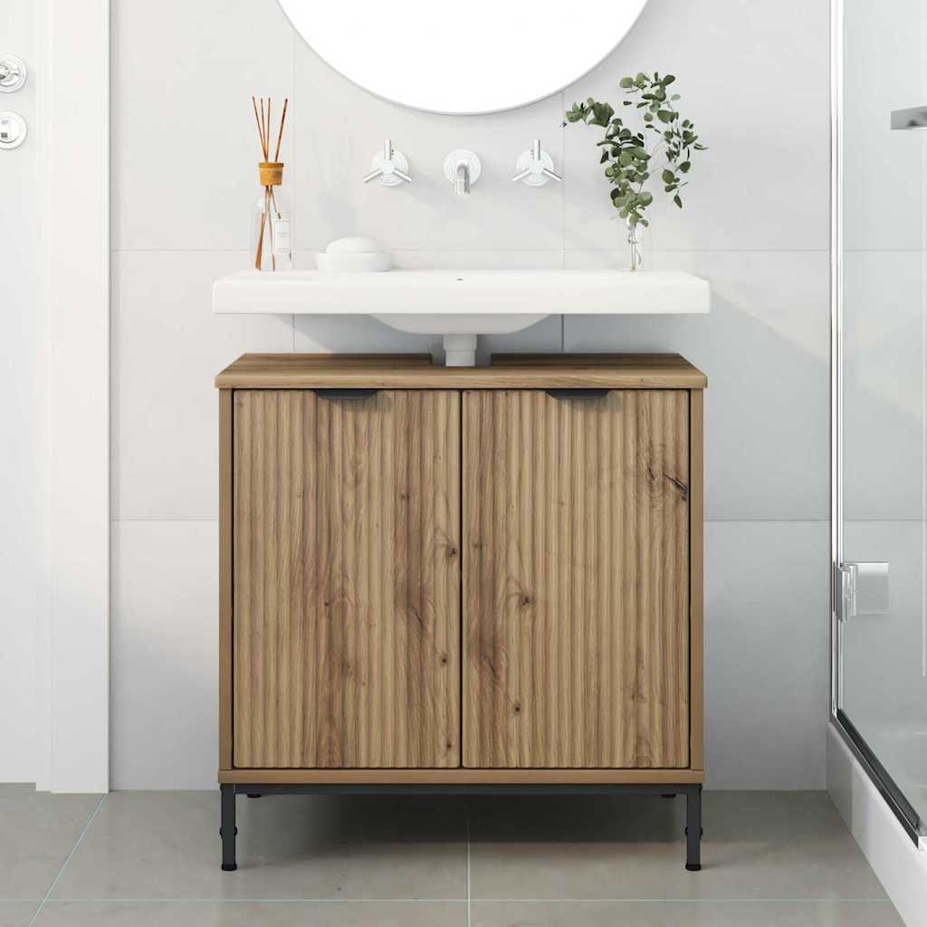 vidaXL Szafka pod umywalkę Dąb rzemieślniczy 60,5 x 33,5 x 61 cm