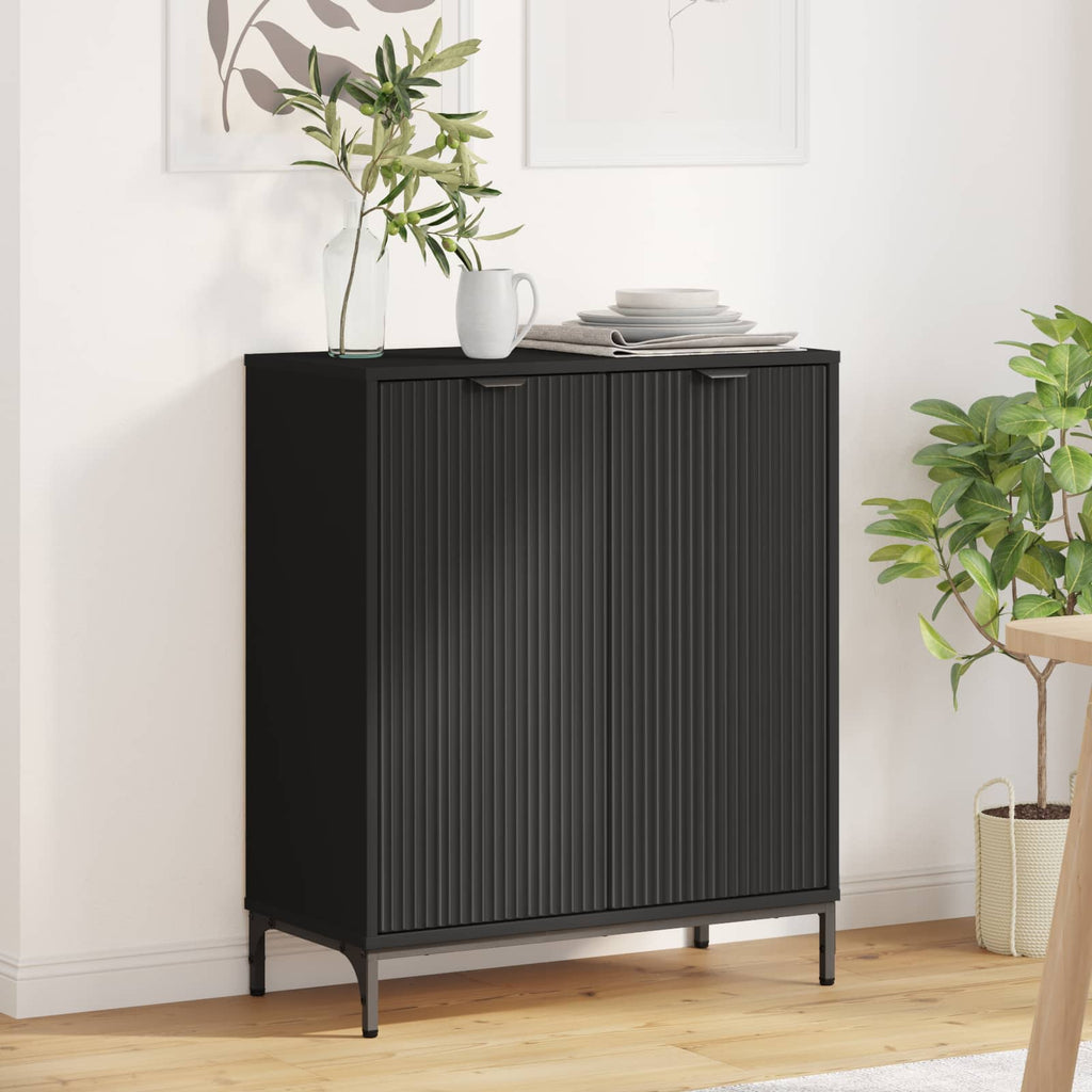 vidaXL Bufet Czarny 69,5 x 33 x 82 cm Drewno inżynieryjne