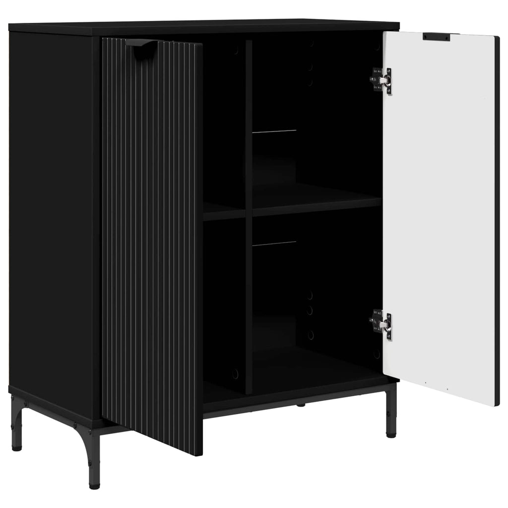 vidaXL Bufet Czarny 69,5 x 33 x 82 cm Drewno inżynieryjne