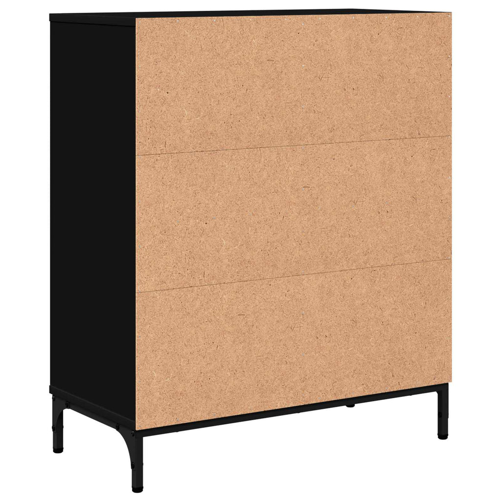 vidaXL Bufet Czarny 69,5 x 33 x 82 cm Drewno inżynieryjne