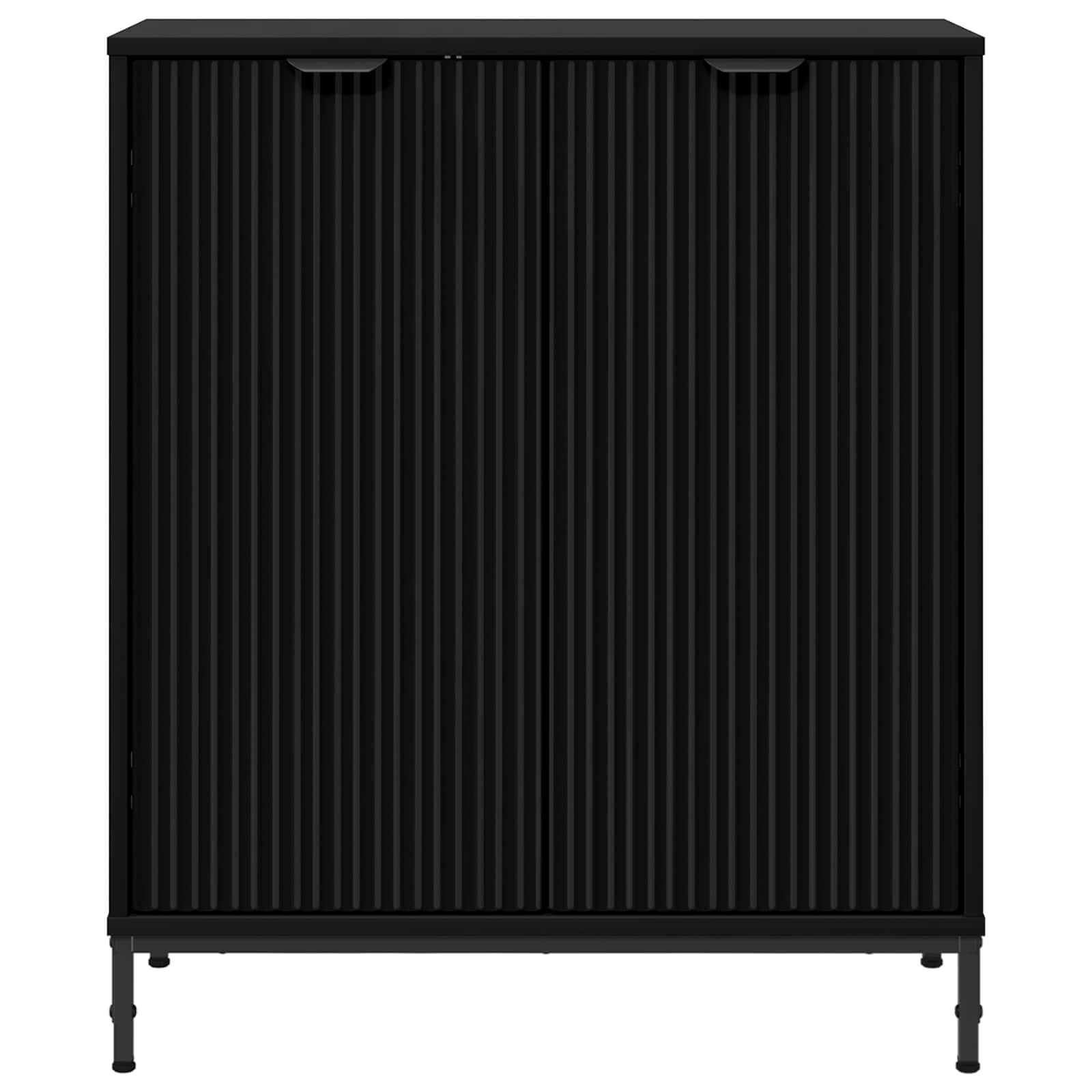 vidaXL Bufet Czarny 69,5 x 33 x 82 cm Drewno inżynieryjne