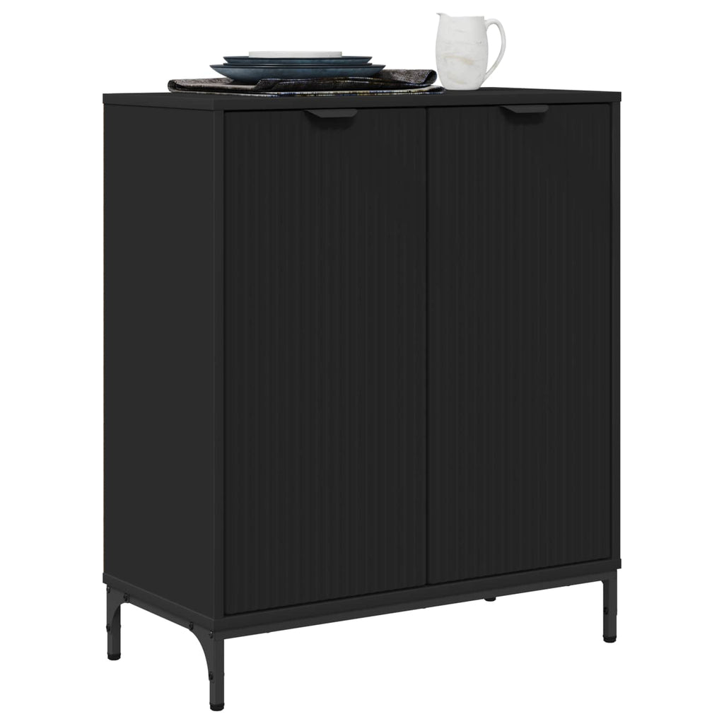 vidaXL Bufet Czarny 69,5 x 33 x 82 cm Materiał drewnopochodny